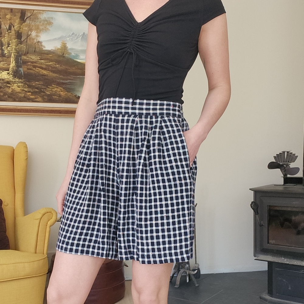 Vintage Black and White High Waist Shorts